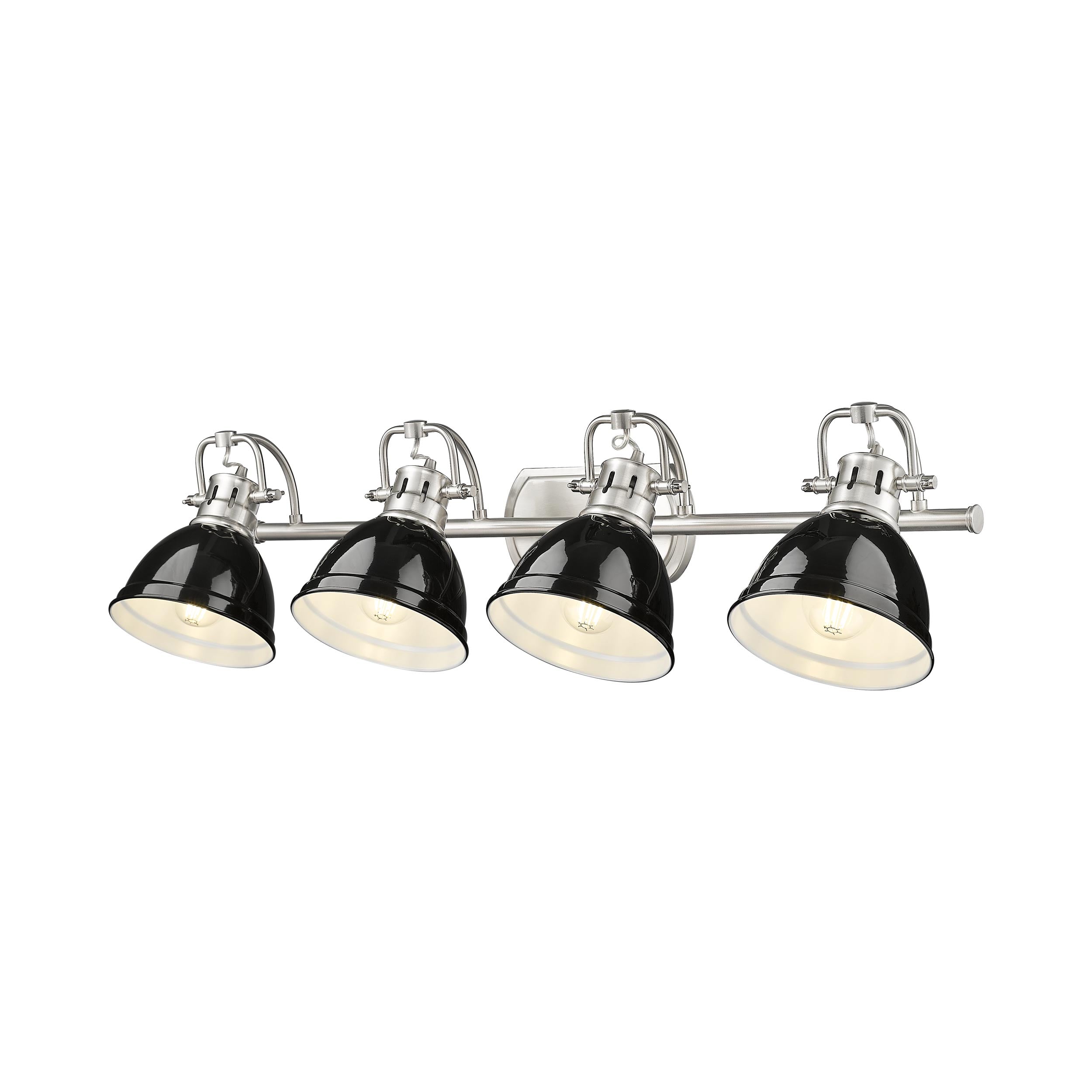 Yep by Golden Lighting Duncan 4-light Vanity in Pewter and Black shade - - Golden Lighting