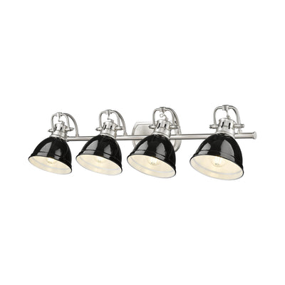 Yep by Golden Lighting Duncan 4-light Vanity in Pewter and Black shade - - Golden Lighting