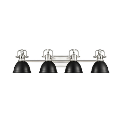Yep by Golden Lighting Duncan 4-light Vanity in Pewter and Matte Black shade - - Golden Lighting