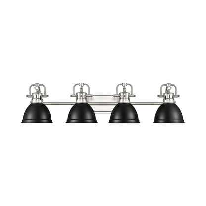Yep by Golden Lighting Duncan 4-light Vanity in Pewter and Matte Black shade - - Golden Lighting