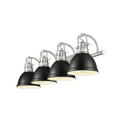 Yep by Golden Lighting Duncan 4-light Vanity in Pewter and Matte Black shade - - Golden Lighting