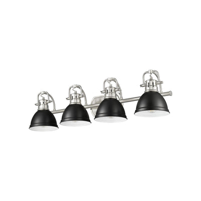 Yep by Golden Lighting Duncan 4-light Vanity in Pewter and Matte Black shade - - Golden Lighting