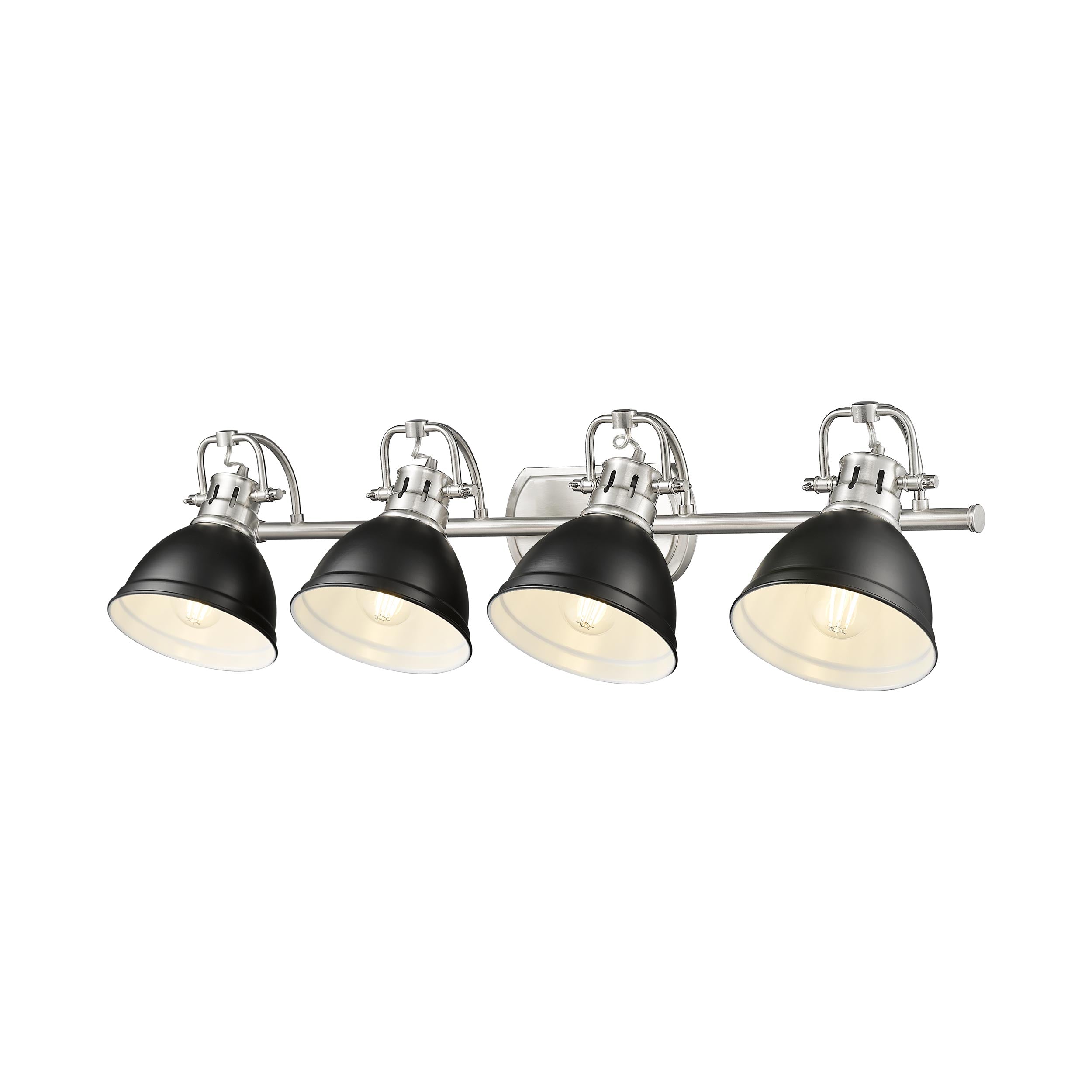 Yep by Golden Lighting Duncan 4-light Vanity in Pewter and Matte Black shade - - Golden Lighting