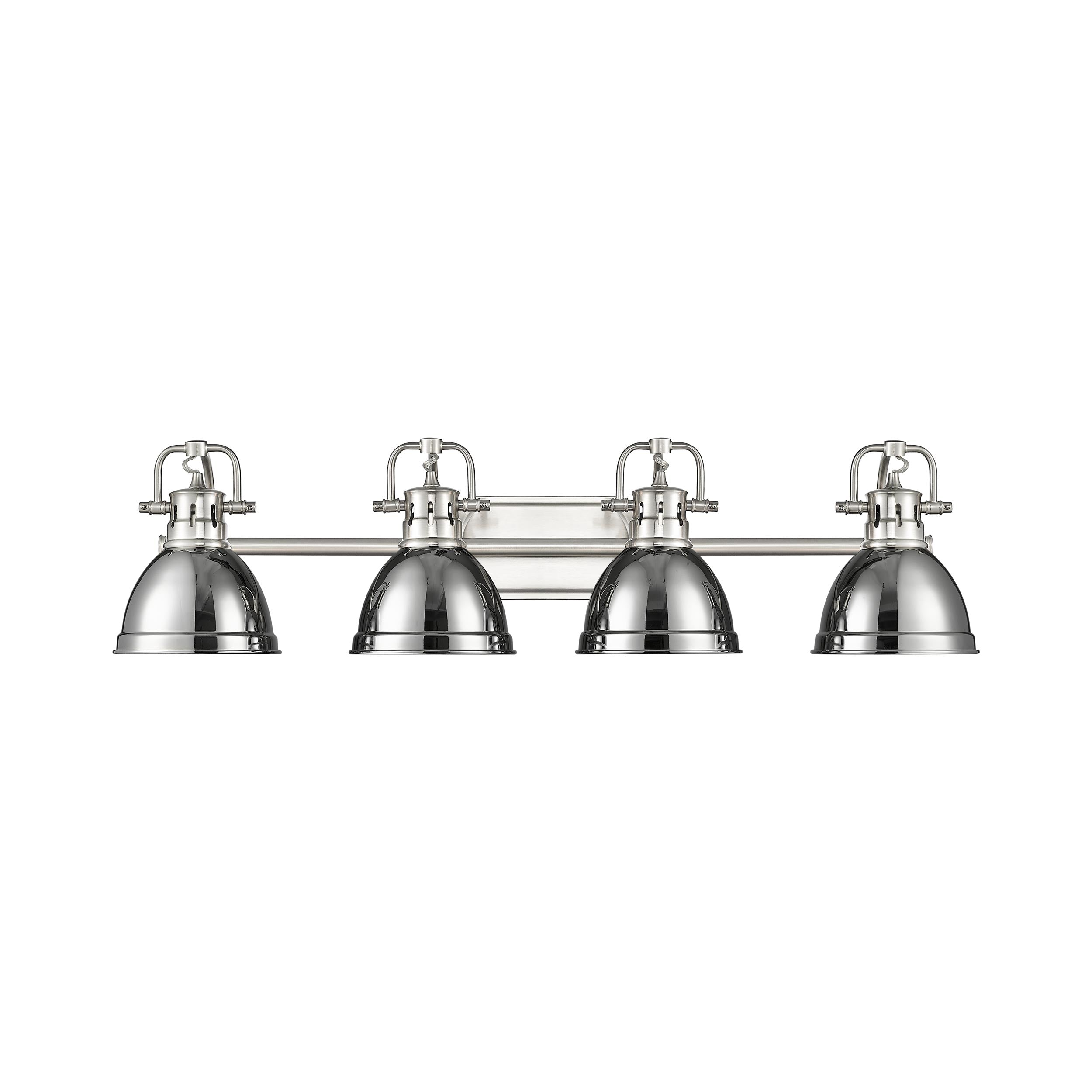 Yep by Golden Lighting Duncan 4-light Vanity in Pewter and Chrome shade - - Golden Lighting