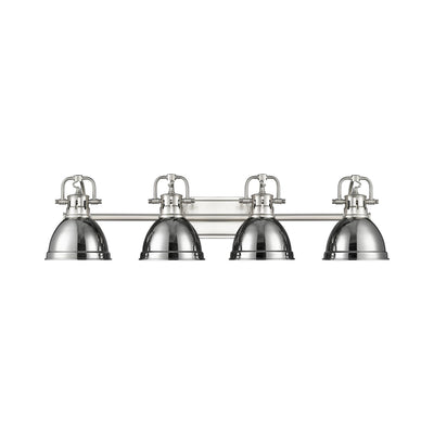 Yep by Golden Lighting Duncan 4-light Vanity in Pewter and Chrome shade - - Golden Lighting