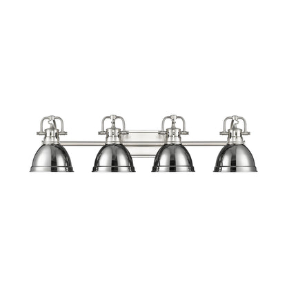Yep by Golden Lighting Duncan 4-light Vanity in Pewter and Chrome shade - - Golden Lighting