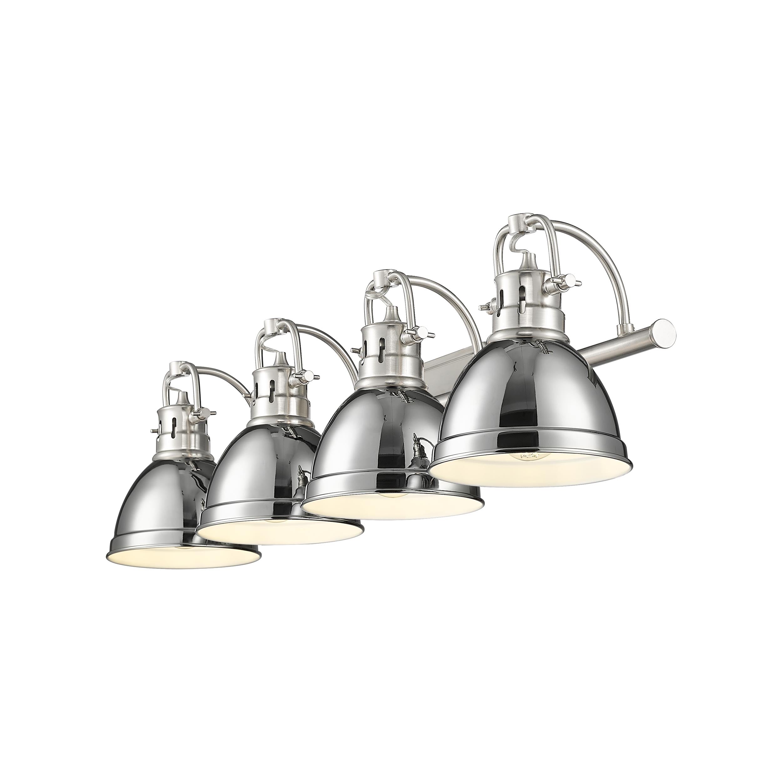 Yep by Golden Lighting Duncan 4-light Vanity in Pewter and Chrome shade - - Golden Lighting
