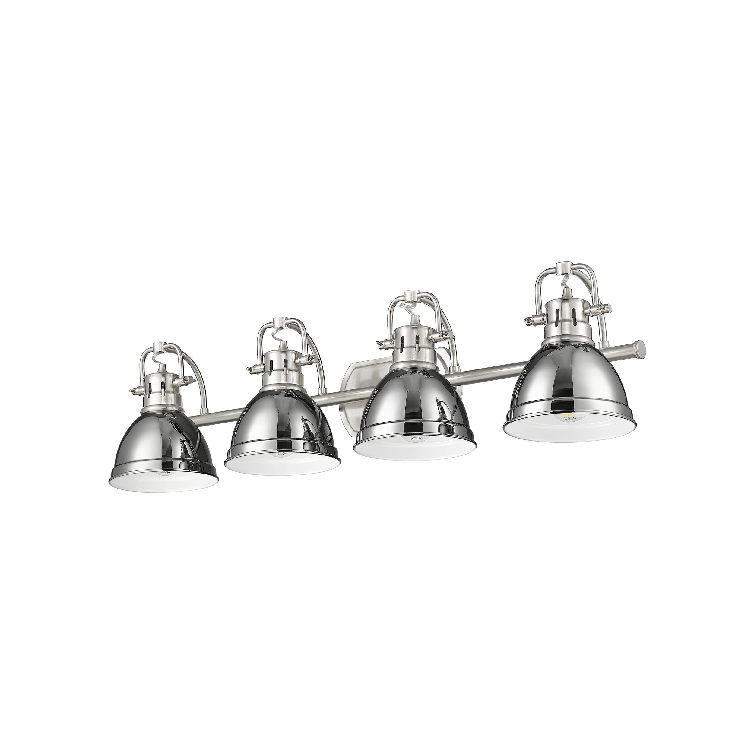 Yep by Golden Lighting Duncan 4-light Vanity in Pewter and Chrome shade - - Golden Lighting