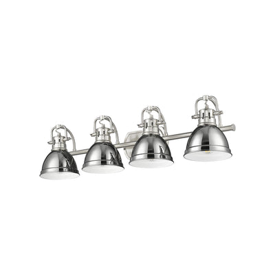 Yep by Golden Lighting Duncan 4-light Vanity in Pewter and Chrome shade - - Golden Lighting