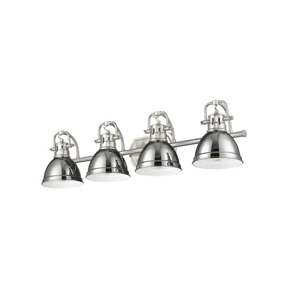 Yep by Golden Lighting Duncan 4-light Vanity in Pewter and Chrome shade - - Golden Lighting