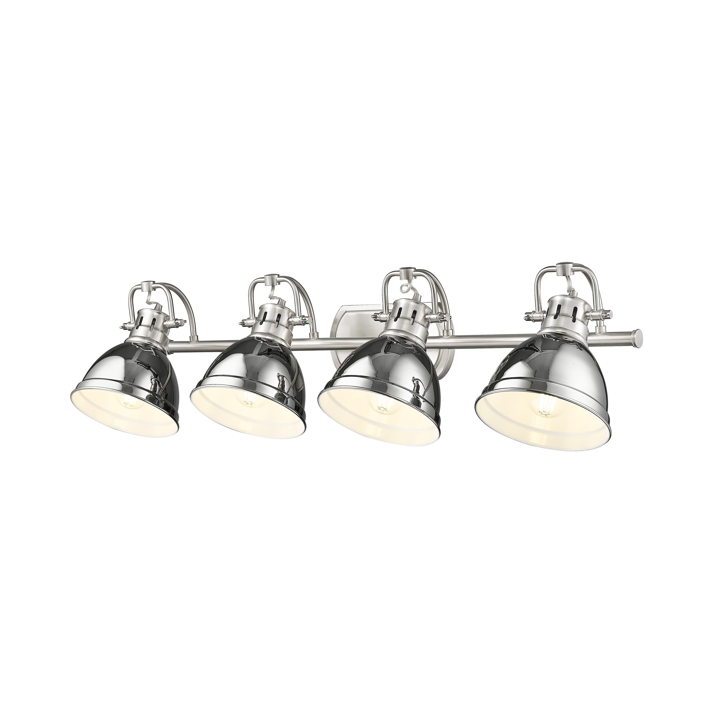 Yep by Golden Lighting Duncan 4-light Vanity in Pewter and Chrome shade - - Golden Lighting
