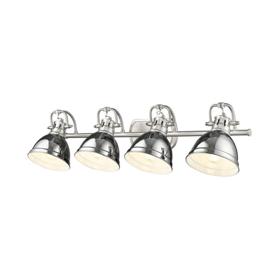 Yep by Golden Lighting Duncan 4-light Vanity in Pewter and Chrome shade - - Golden Lighting