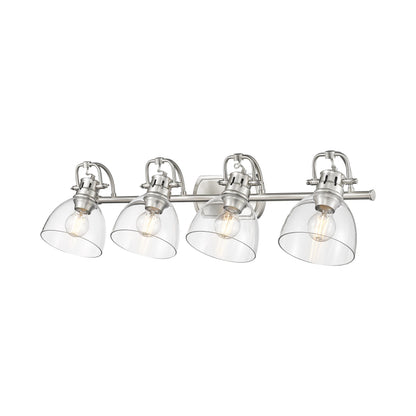 Yep by Golden Lighting Duncan 4-light Vanity in Pewter and Clear Glass - - Golden Lighting