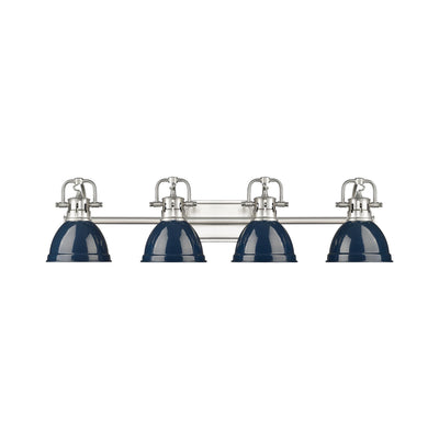 Yep by Golden Lighting Duncan 4-light Vanity in Pewter and Navy Blue shade - - Golden Lighting
