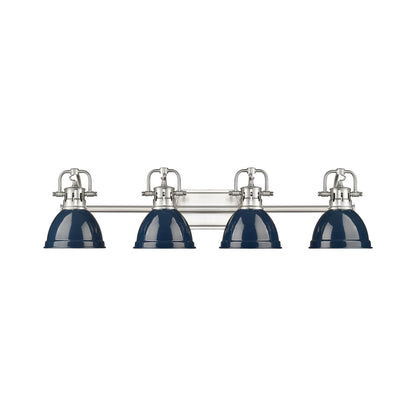 Yep by Golden Lighting Duncan 4-light Vanity in Pewter and Navy Blue shade - - Golden Lighting