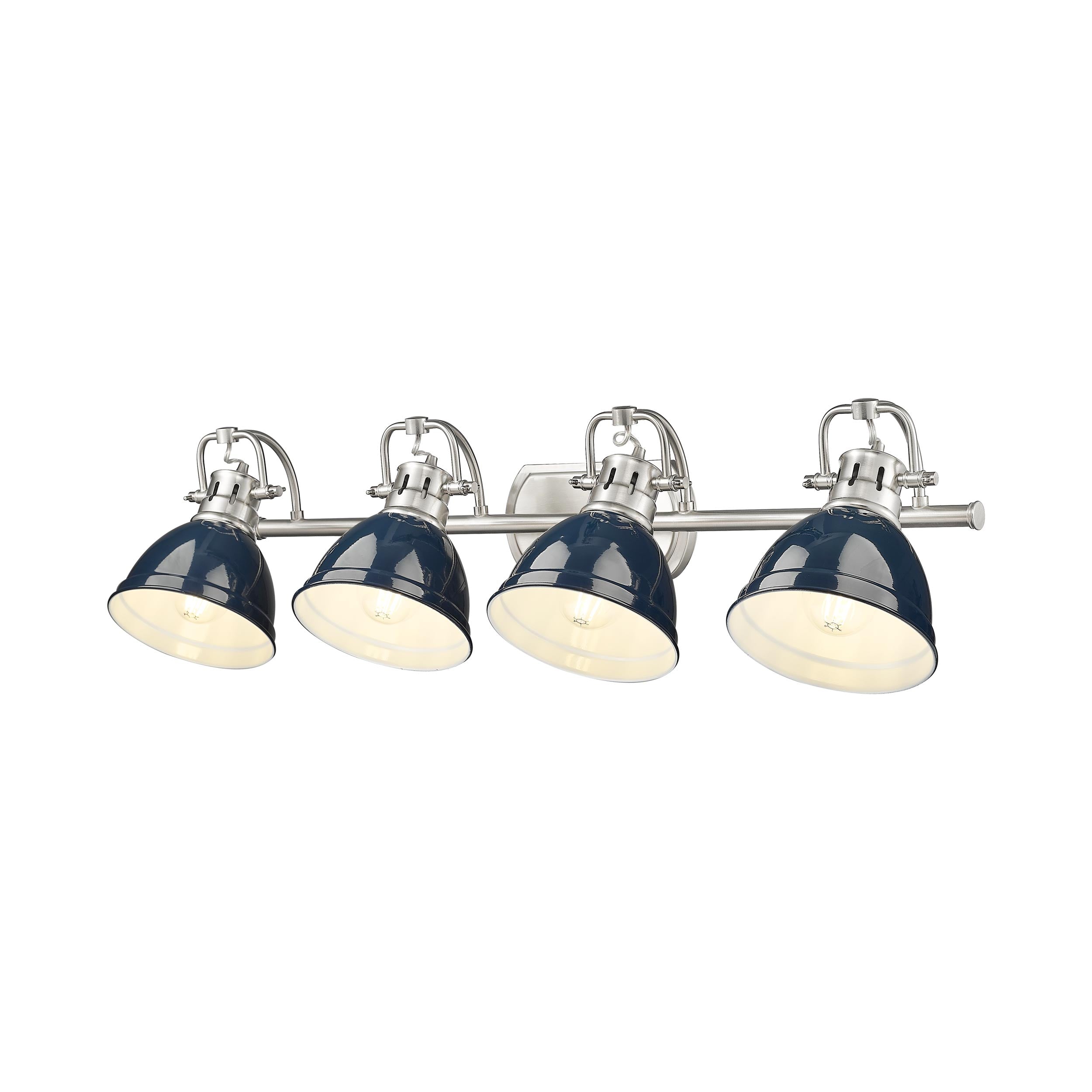 Yep by Golden Lighting Duncan 4-light Vanity in Pewter and Navy Blue shade - - Golden Lighting