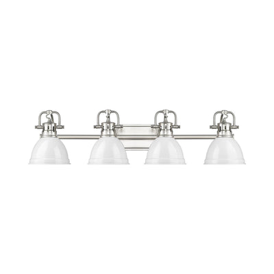 Yep by Golden Lighting Duncan 4-light Vanity in Pewter and White shade - - Golden Lighting