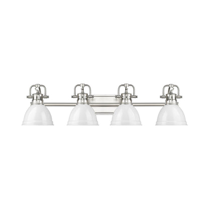 Yep by Golden Lighting Duncan 4-light Vanity in Pewter and White shade - - Golden Lighting