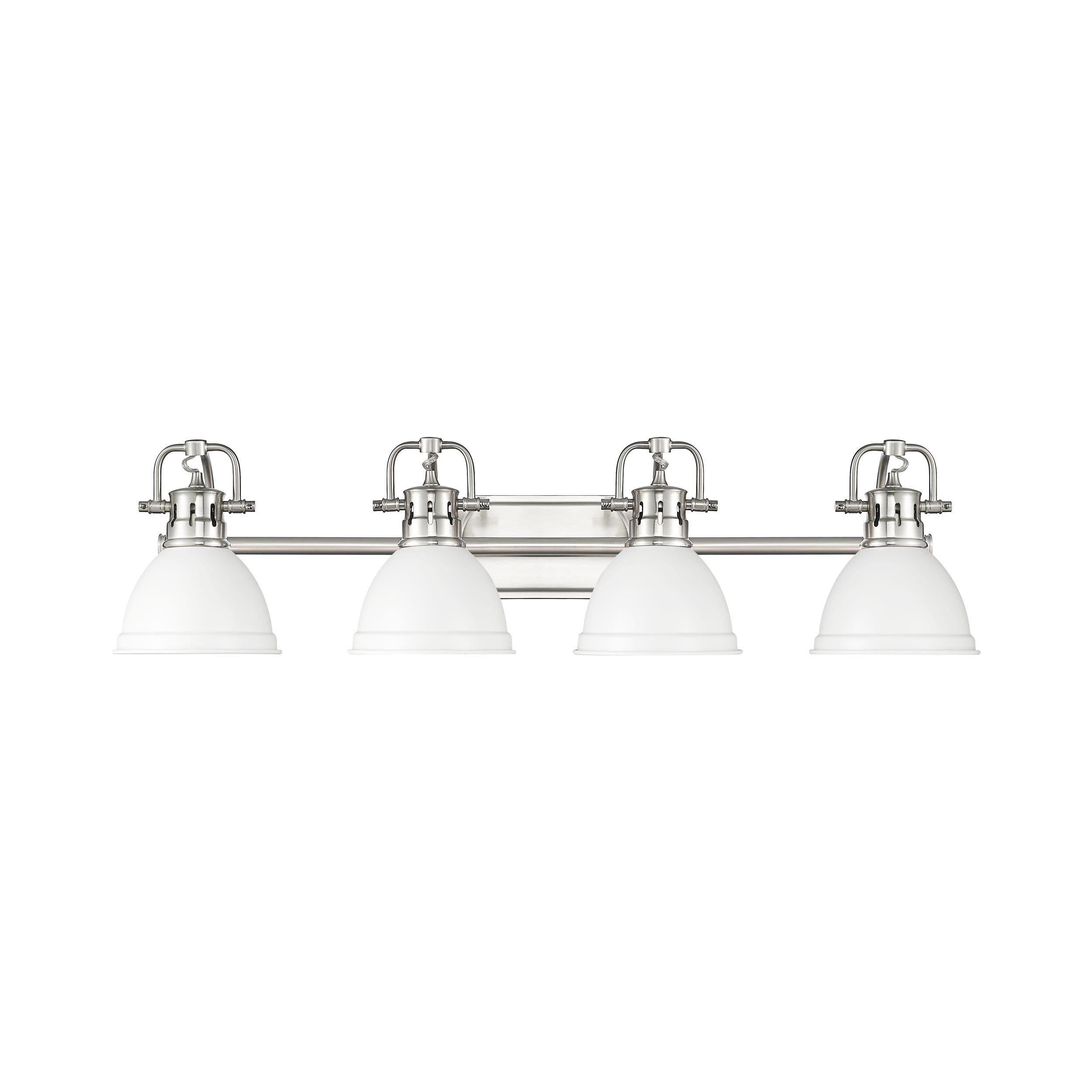 Yep by Golden Lighting Duncan 4-light Vanity in Pewter and Matte White shade - - Golden Lighting