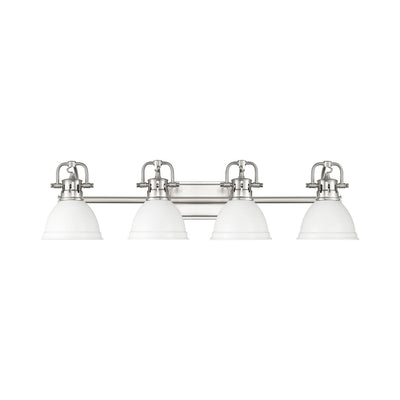 Yep by Golden Lighting Duncan 4-light Vanity in Pewter and Matte White shade - - Golden Lighting