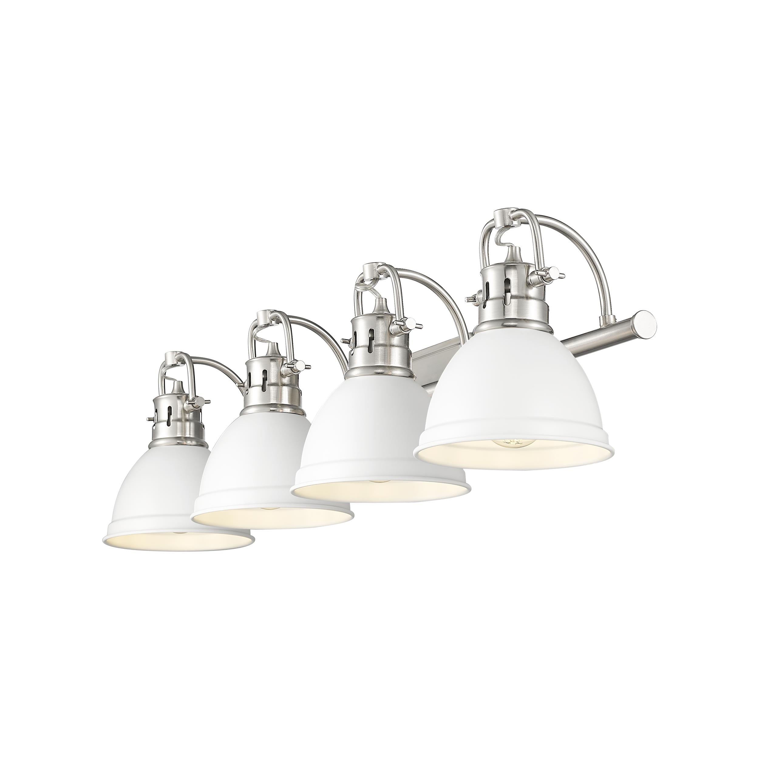 Yep by Golden Lighting Duncan 4-light Vanity in Pewter and Matte White shade - - Golden Lighting