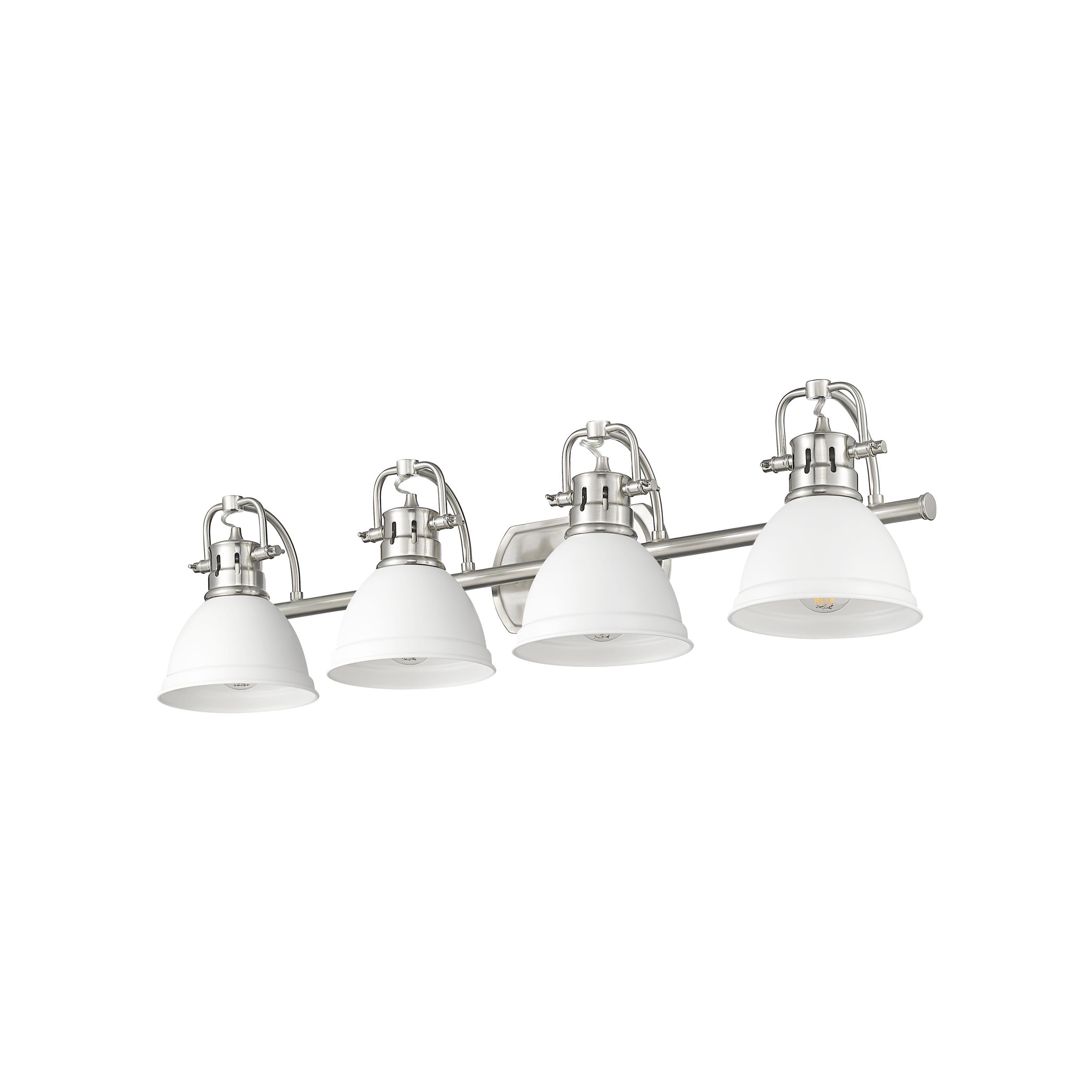 Yep by Golden Lighting Duncan 4-light Vanity in Pewter and Matte White shade - - Golden Lighting