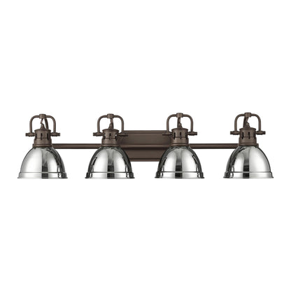 Yep by Golden Lighting Duncan 4-light Vanity in Rubbed Bronze and Chrome shade - - Golden Lighting