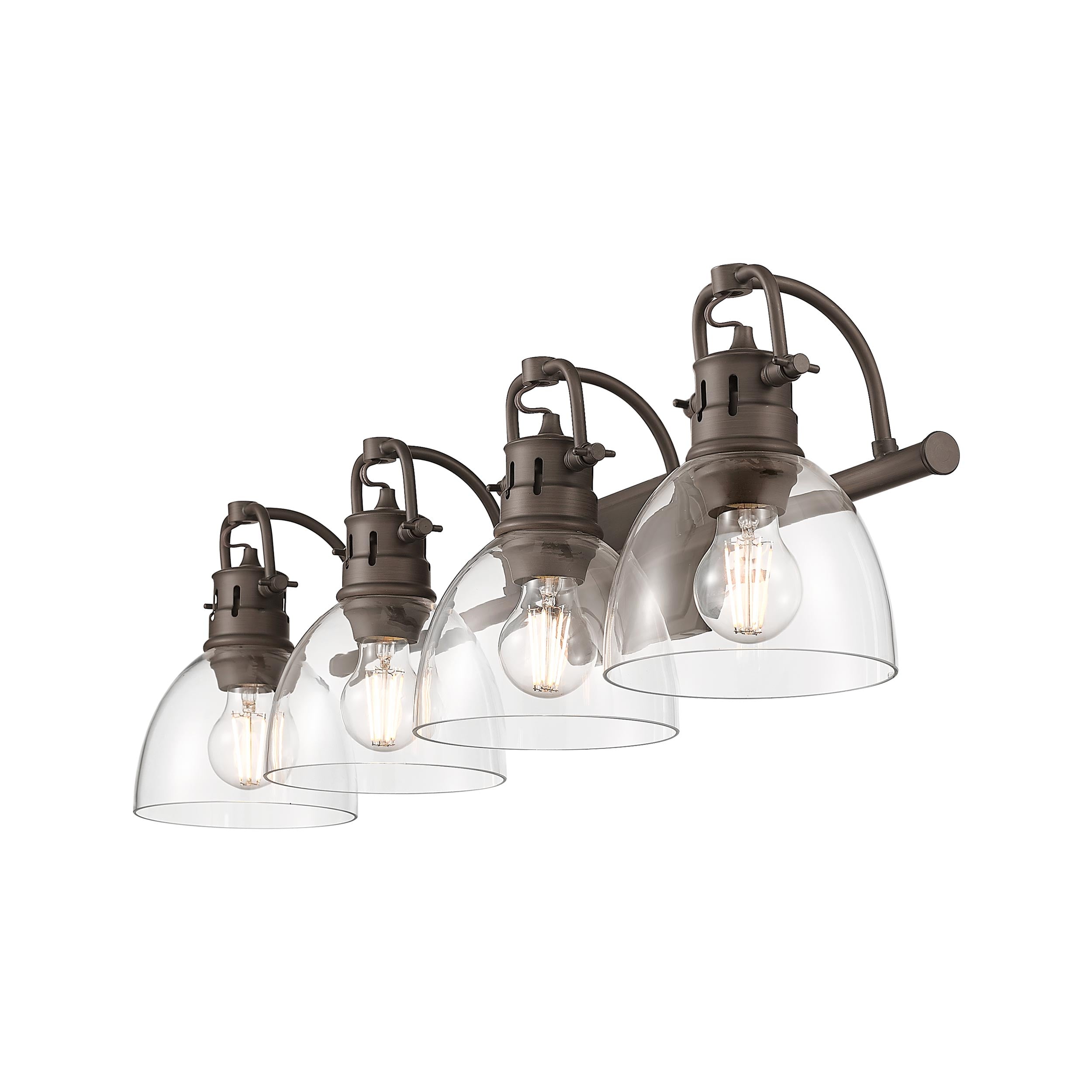 Yep by Golden Lighting Duncan 4-light Vanity in Rubbed Bronze and Clear Glass - - Golden Lighting