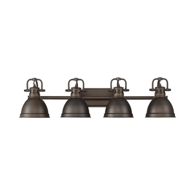 Duncan 4-light Vanity in Rubbed Bronze - - Golden Lighting