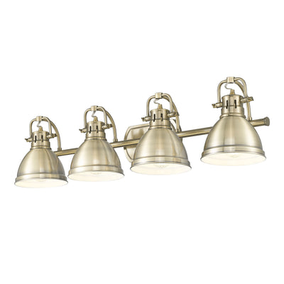 Yep by Golden Lighting Duncan 4-light Vanity in Aged Brass - - Golden Lighting