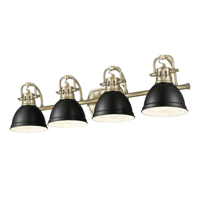 Yep by Golden Lighting Duncan 4-light Vanity in Aged Brass and Matte Black shade - - Golden Lighting