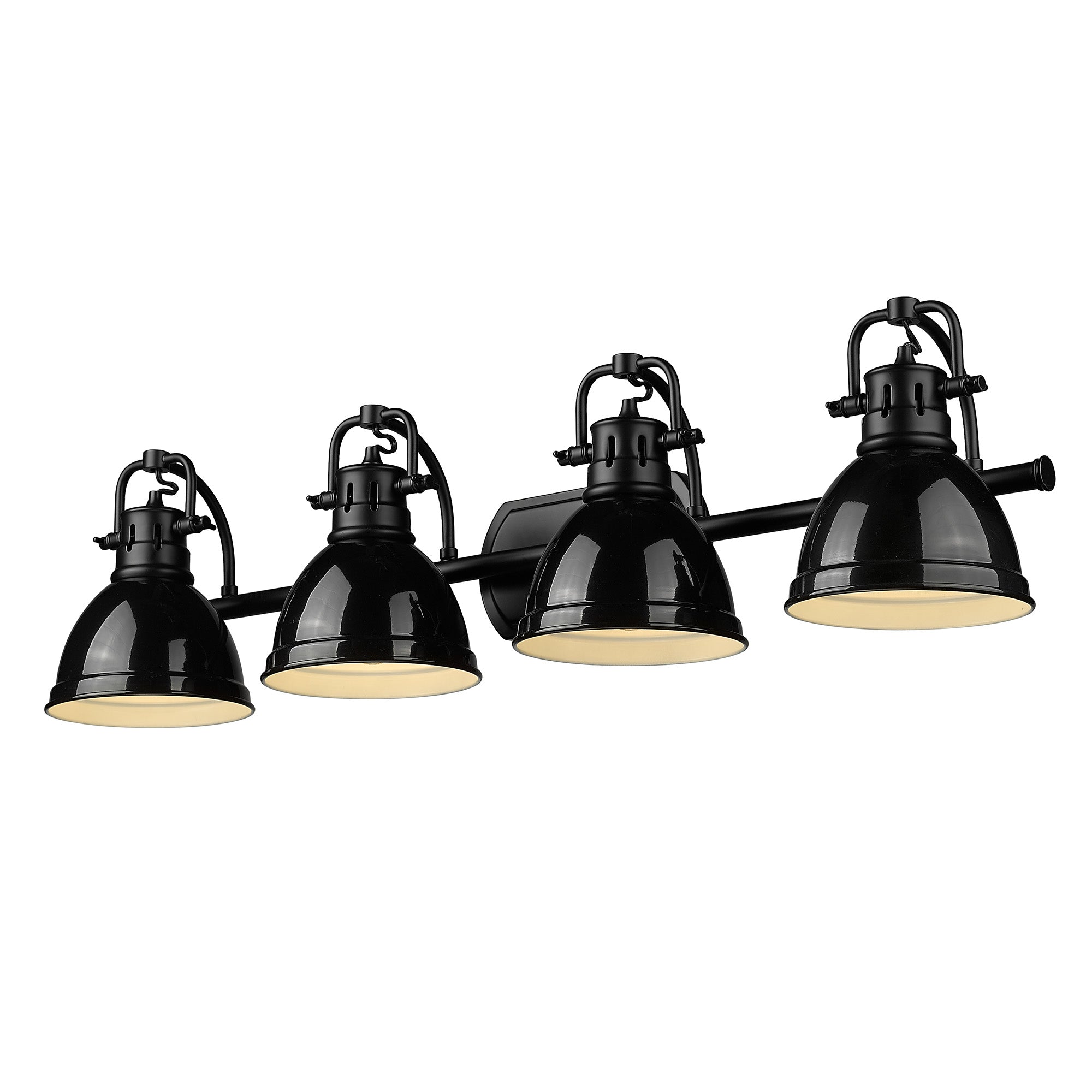 Duncan BLK 4 Light Bath Vanity in Matte Black with Black Shades Shade - - Golden Lighting