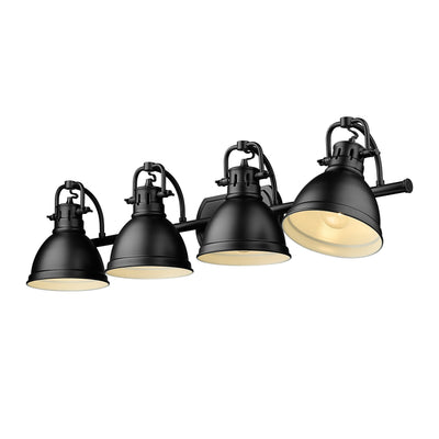 Yep by Golden Lighting Duncan 4-light Vanity in Matte Black - - Golden Lighting