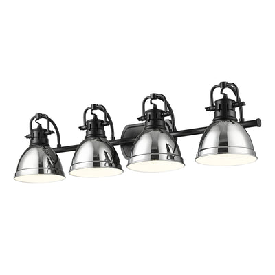 Yep by Golden Lighting Duncan 4-light Vanity in Matte Black and Chrome shade - - Golden Lighting