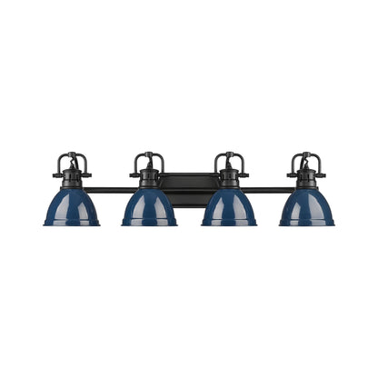 Duncan 4-Light Bath Vanity in Matte Black with Matte Navy - - Golden Lighting