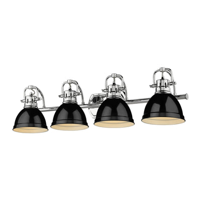 Yep by Golden Lighting Duncan 4-light Vanity in Chrome and Black shade - - Golden Lighting