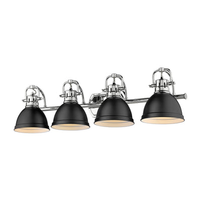 Yep by Golden Lighting Duncan 4-light Vanity in Chrome and Matte Black shade - - Golden Lighting