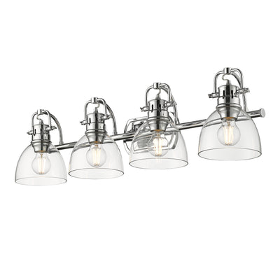 Yep by Golden Lighting Duncan 4-light Vanity in Chrome and Clear Glass - - Golden Lighting