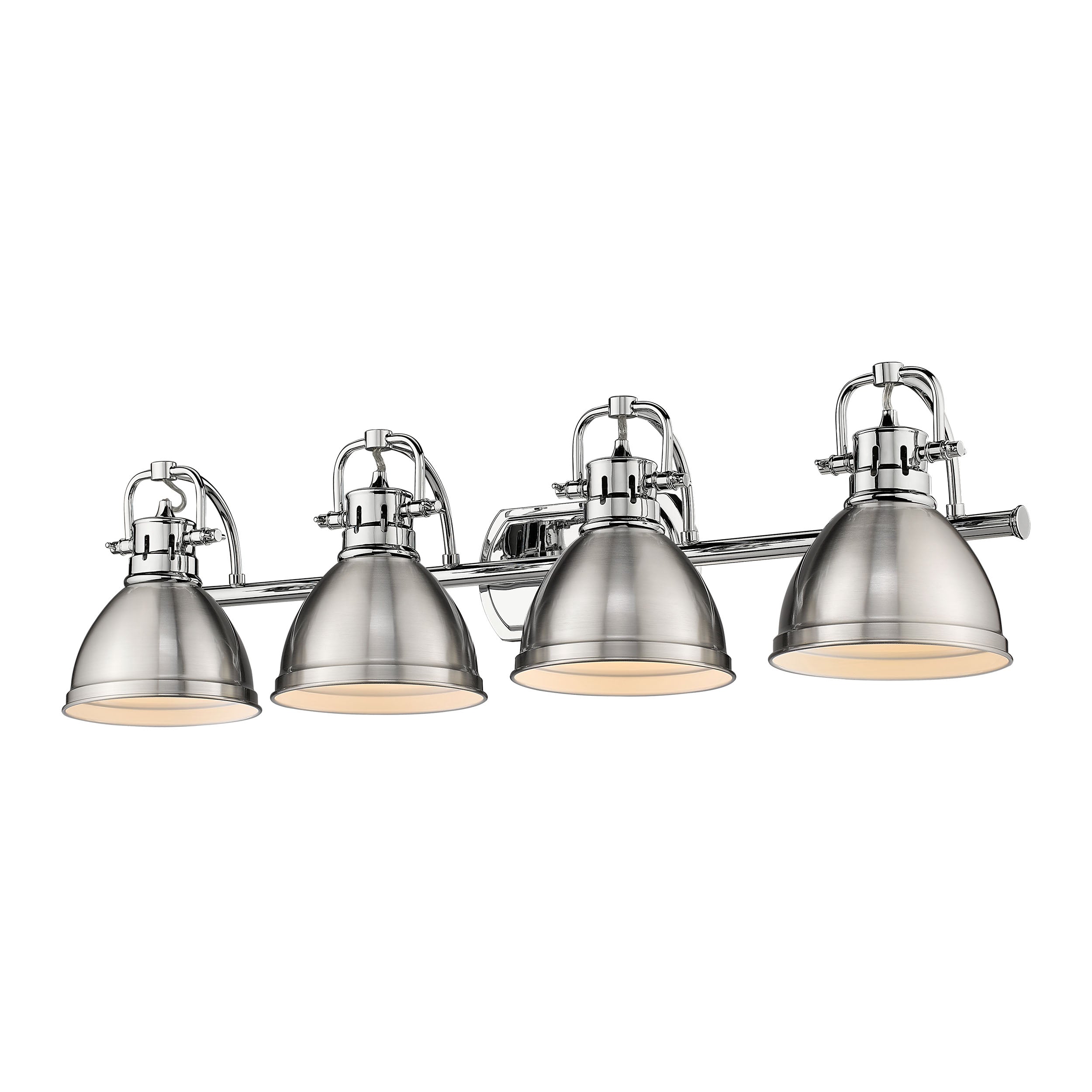Yep by Golden Lighting Duncan 4-light Vanity in Chrome and Pewter shade