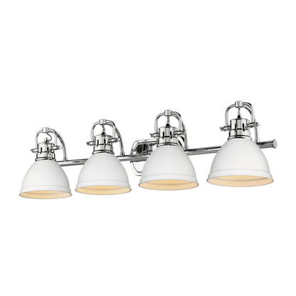 Yep by Golden Lighting Duncan 4-light Vanity in Chrome and Matte White shade