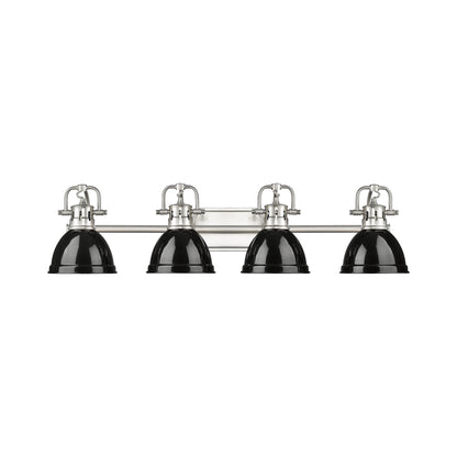 Duncan 4-Light Bath Vanity in Pewter with Black - - Golden Lighting
