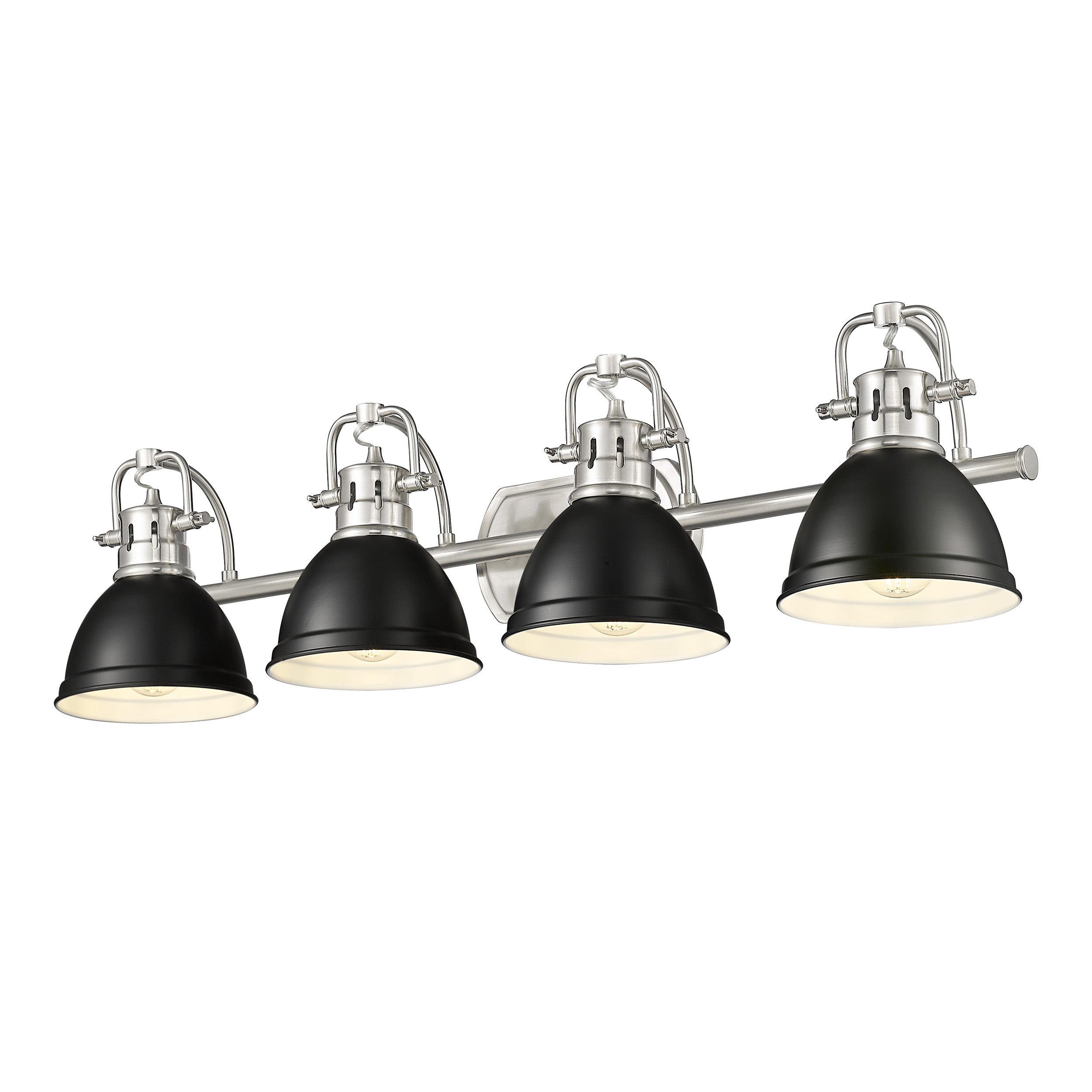 Yep by Golden Lighting Duncan 4-light Vanity in Pewter and Matte Black shade