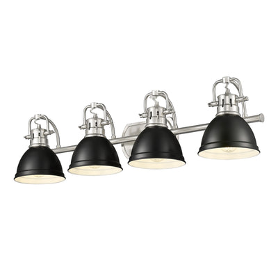 Yep by Golden Lighting Duncan 4-light Vanity in Pewter and Matte Black shade - - Golden Lighting
