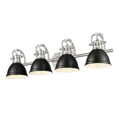 Yep by Golden Lighting Duncan 4-light Vanity in Pewter and Matte Black shade