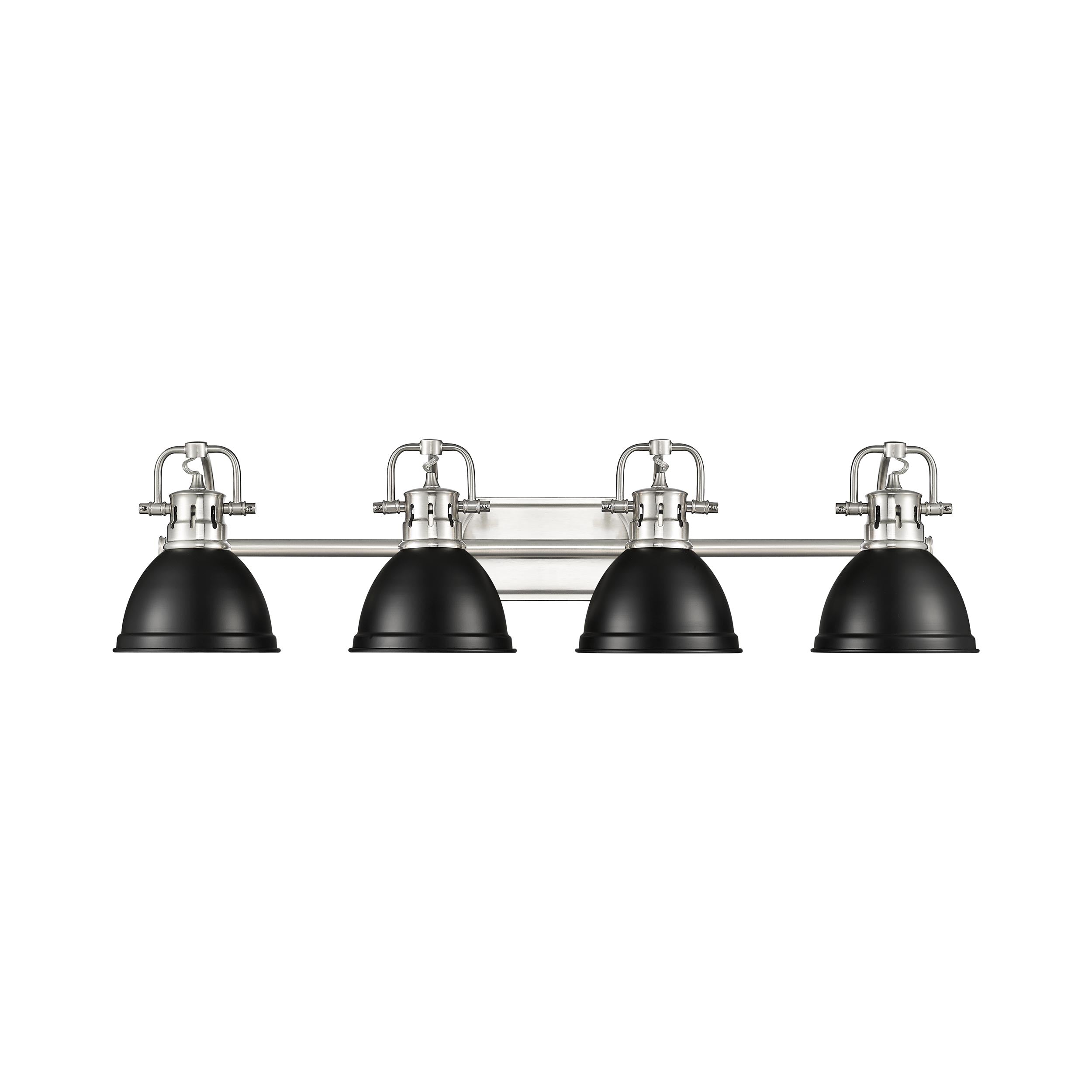 Duncan 4-Light Bath Vanity in Pewter with Matte Black - - Golden Lighting