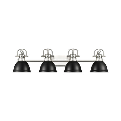 Duncan 4-Light Bath Vanity in Pewter with Matte Black - - Golden Lighting