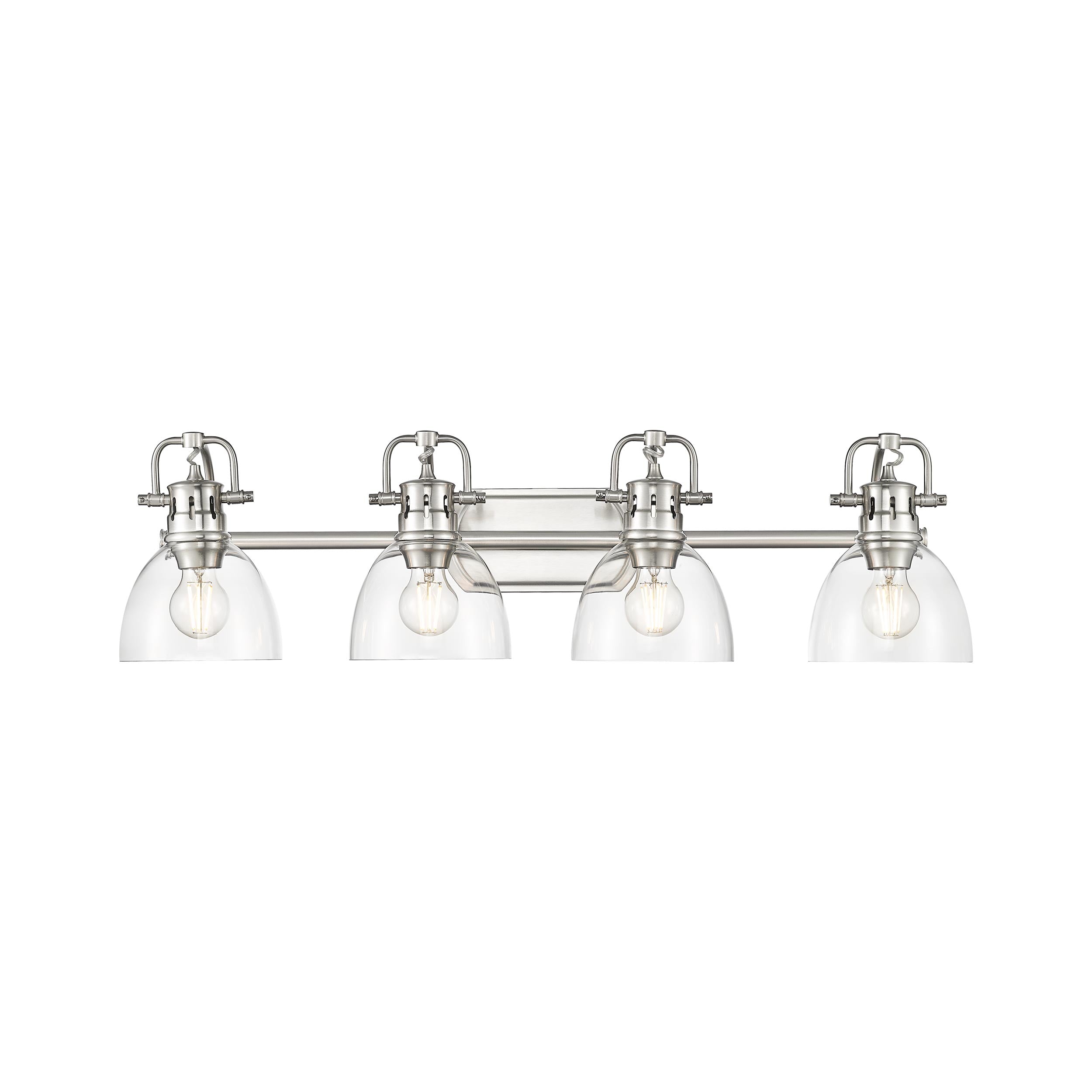 Duncan 4-Light Bath Vanity in Pewter with Clear Glass - - Golden Lighting