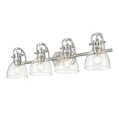 Yep by Golden Lighting Duncan 4-light Vanity in Pewter and Clear Glass - - Golden Lighting