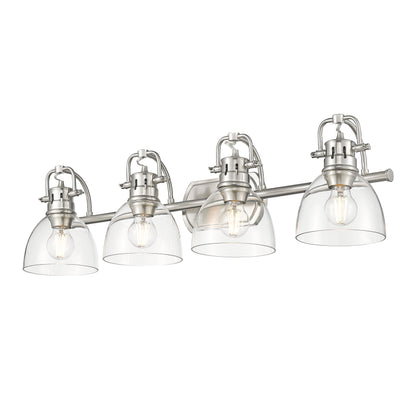 Yep by Golden Lighting Duncan 4-light Vanity in Pewter and Clear Glass