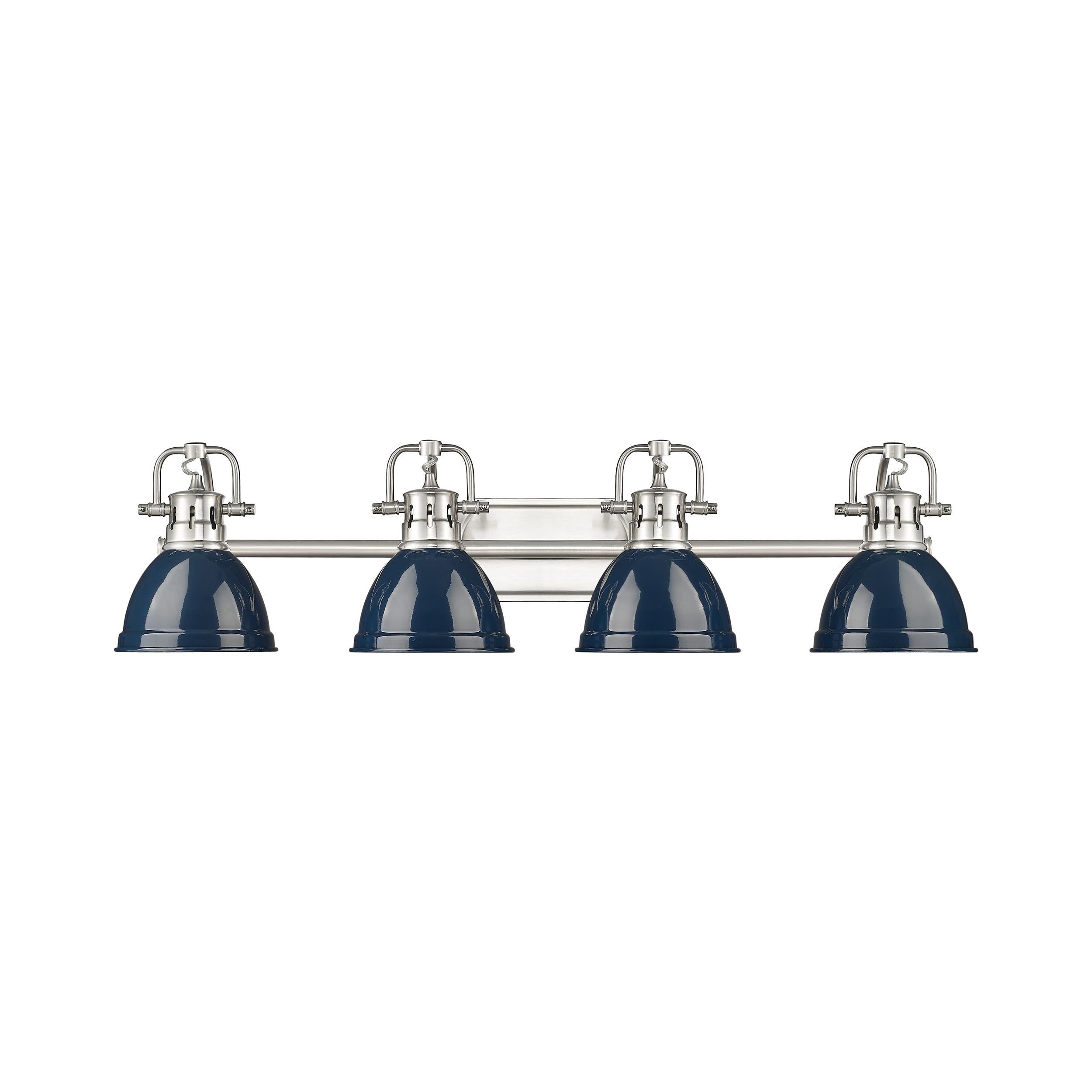 Duncan 4-Light Bath Vanity in Pewter with Matte Navy - - Golden Lighting